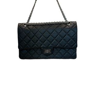 Chanel 2.55 Reissue 227 – Black Aged Calfskin, Ruthenium Hardware – Double Flap